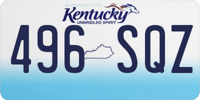 KY license plate 496SQZ