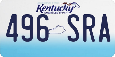 KY license plate 496SRA