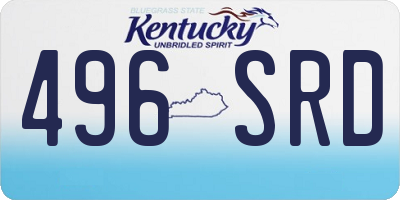 KY license plate 496SRD