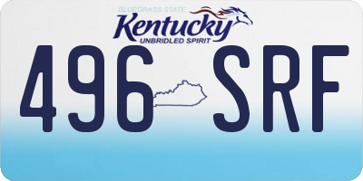 KY license plate 496SRF