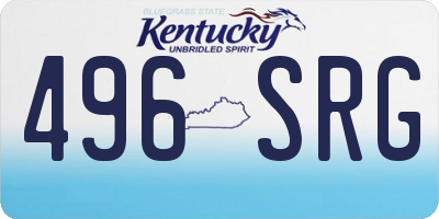 KY license plate 496SRG