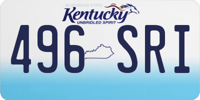 KY license plate 496SRI
