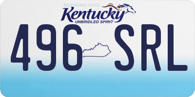 KY license plate 496SRL