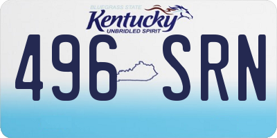 KY license plate 496SRN