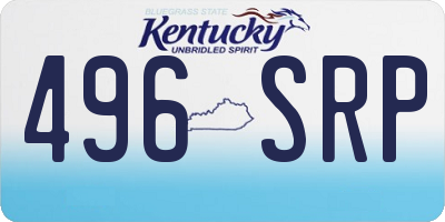 KY license plate 496SRP