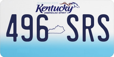 KY license plate 496SRS