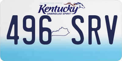 KY license plate 496SRV