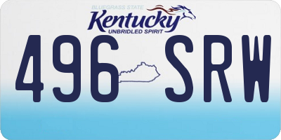 KY license plate 496SRW