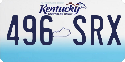 KY license plate 496SRX