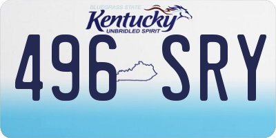 KY license plate 496SRY