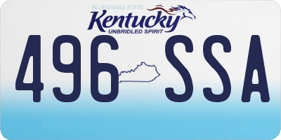 KY license plate 496SSA