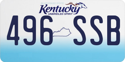 KY license plate 496SSB