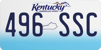 KY license plate 496SSC