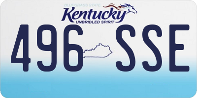 KY license plate 496SSE