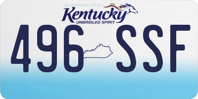 KY license plate 496SSF