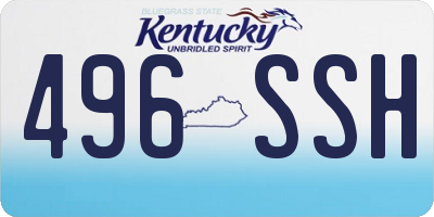 KY license plate 496SSH