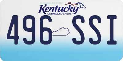 KY license plate 496SSI