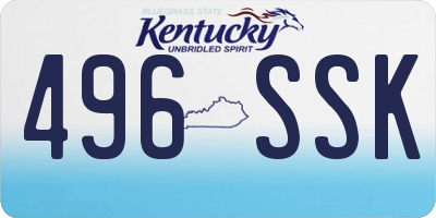KY license plate 496SSK