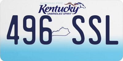 KY license plate 496SSL