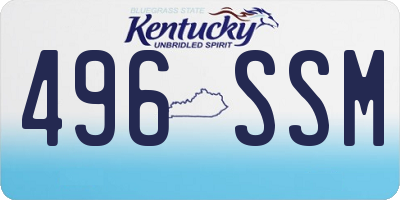 KY license plate 496SSM