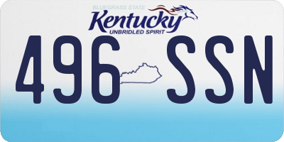 KY license plate 496SSN