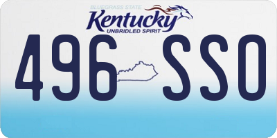 KY license plate 496SSO