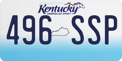 KY license plate 496SSP