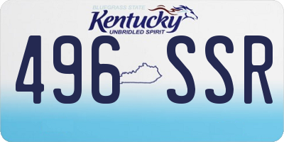 KY license plate 496SSR