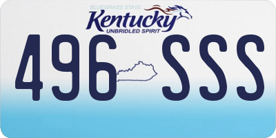 KY license plate 496SSS