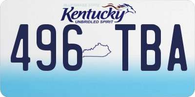 KY license plate 496TBA