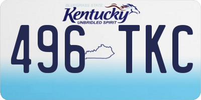 KY license plate 496TKC