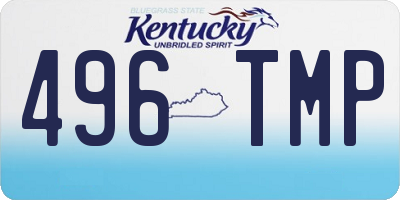KY license plate 496TMP