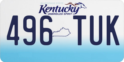 KY license plate 496TUK
