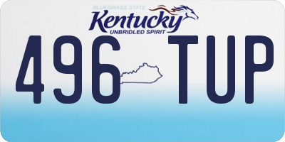 KY license plate 496TUP