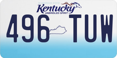 KY license plate 496TUW