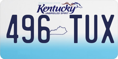 KY license plate 496TUX