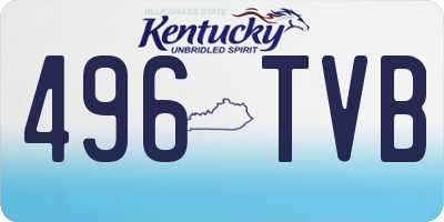 KY license plate 496TVB