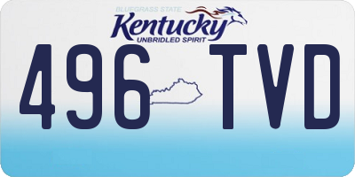 KY license plate 496TVD