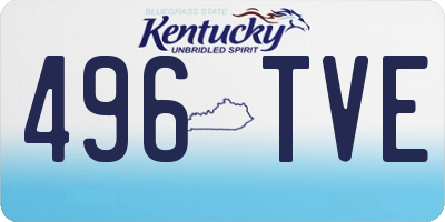 KY license plate 496TVE
