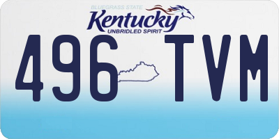 KY license plate 496TVM