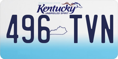 KY license plate 496TVN