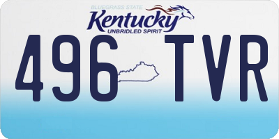 KY license plate 496TVR