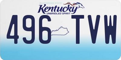 KY license plate 496TVW