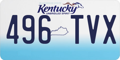 KY license plate 496TVX