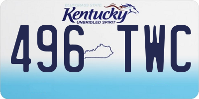 KY license plate 496TWC