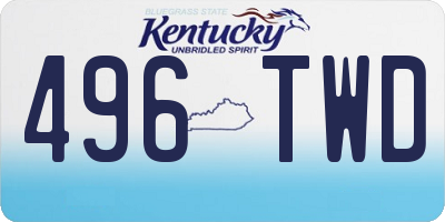 KY license plate 496TWD
