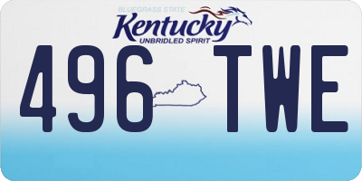 KY license plate 496TWE