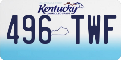KY license plate 496TWF