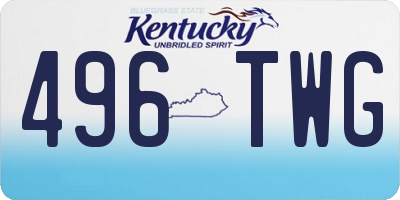 KY license plate 496TWG