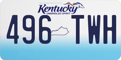 KY license plate 496TWH